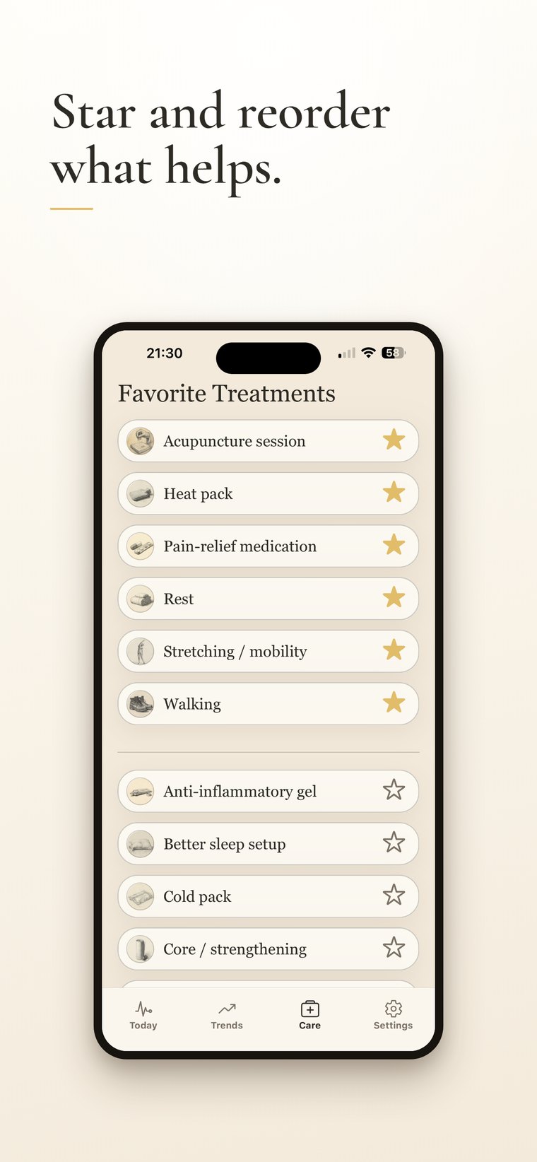 Back Pain Log real app screenshot 2