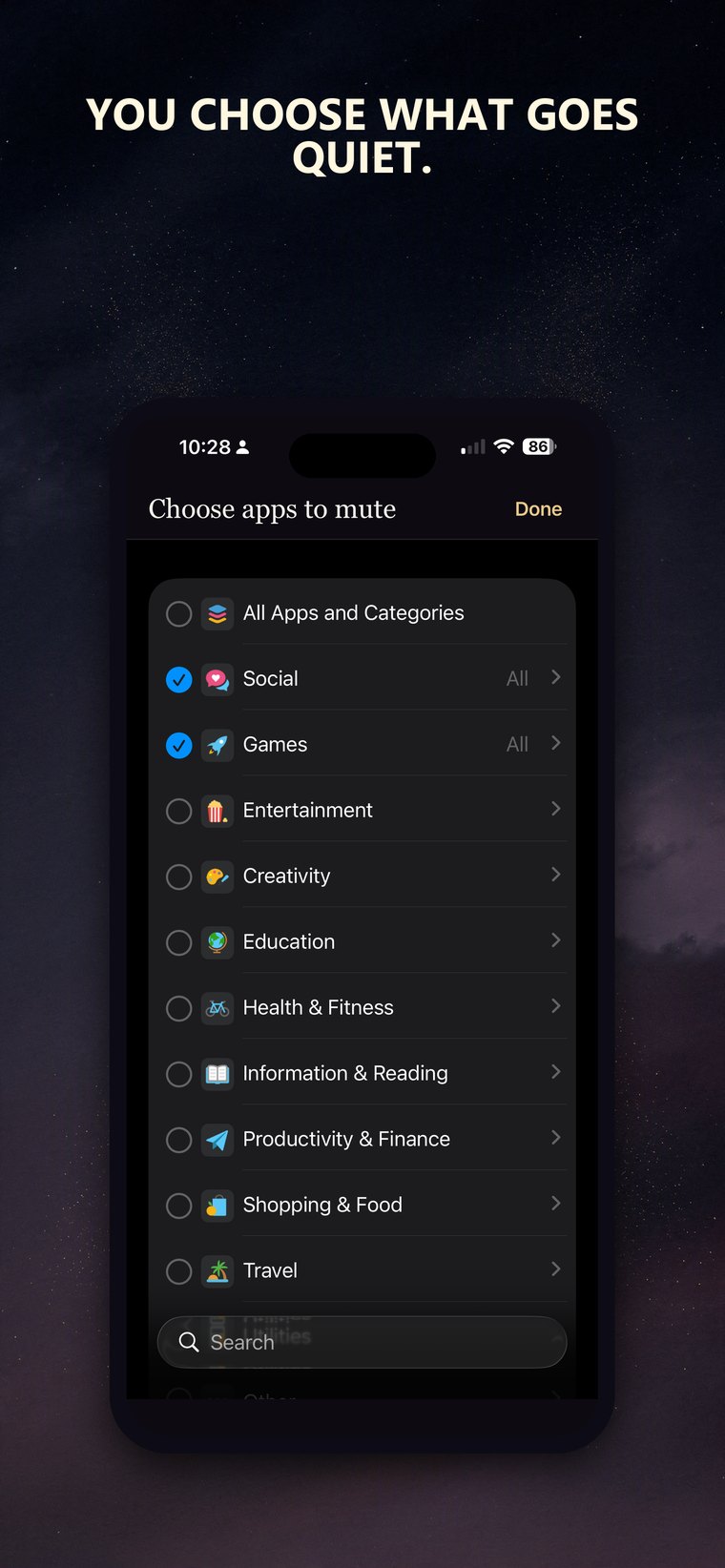 Mute: Life Clock & Focus real app screenshot 2