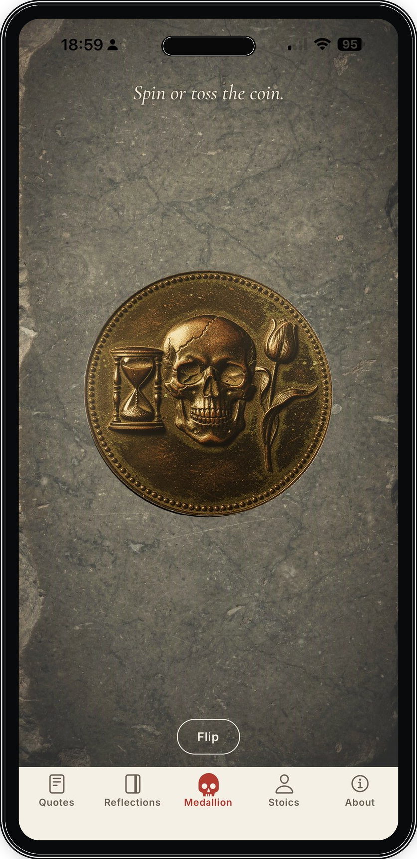 Everyday Stoic real app screenshot 2 in an iPhone frame
